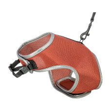 PEITORAL + TRELA NYLONPARA GATOS 24-42CM (FERRUGEM)